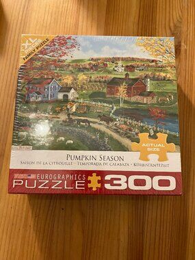 Eurographics 300-piece puzzle titled "Old Pumpkin Farm" by Dominic Davison 8x8"